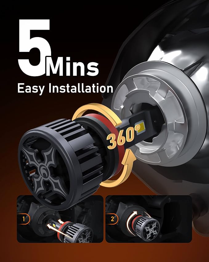 Hikari 2025 25000LM 9007 HB5 Dual Beam LED Bulbs, Fog Light, 45W Upgraded Core - Image 5