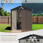 8x6 FT Outdoor Storage Shed, Metal Tool Sheds, Waterproof Outside Storage Shed - Image 6