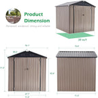 AECOJOY 6' x 6' Outdoor Storage Shed, Metal Shed - Image 6