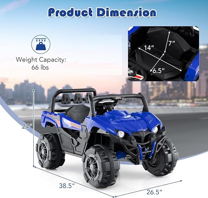 OLAKIDS 12V Ride on Car UTV, Battery Powered Off-Road Kids Electric Vehicles - Image 5