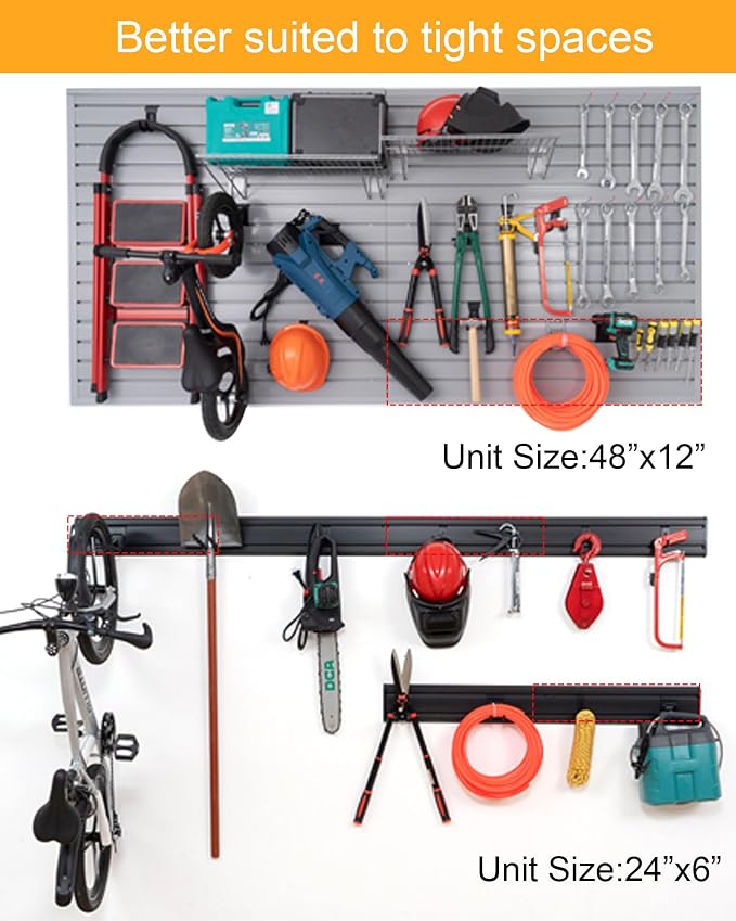 Slatwall Panels Garage Tool Organizer Wall Mount Garage Slat Wall Storage - Image 6
