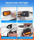 AUTO-VOX RV Backup Camera Wireless System: Left/Right Side Cameras, Adjustable - Image 6