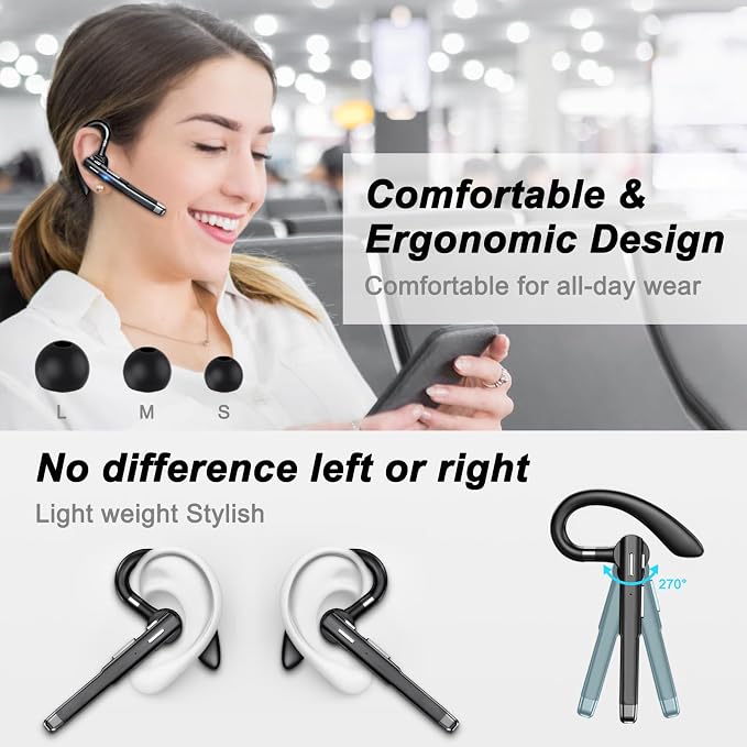 Bluetooth Headset, Wireless Earpiece - Image 3