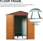 6x6 FT Outdoor Storage Shed, Metal Garden Shed - Image 4