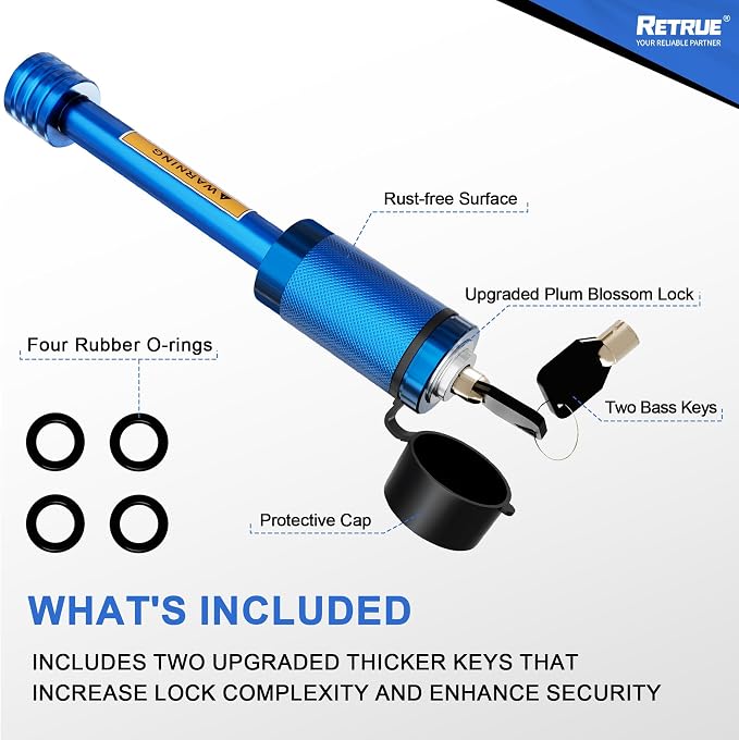 RETRUE Trailer Hitch Locks, 5/8" Locking Hitch Pin - Image 7