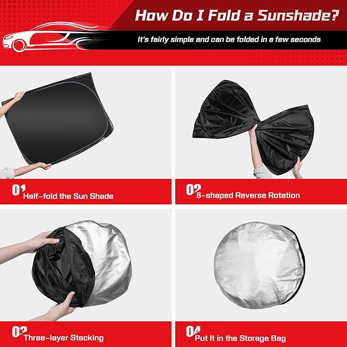 ARISMOTOR Windshield Sun Shade for GMC Sierra 1500 2500 3500 2019-2025 2026 - Image 4