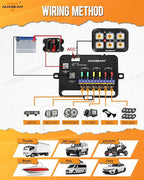 Auxbeam 6 Gang Switch Panel Bluetooth AR-600 RGB Large Button Auxiliary Switch - Image 7