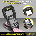 4Pcs 1.6”x 10FT Heavy Duty Ratchet Straps - Image 2