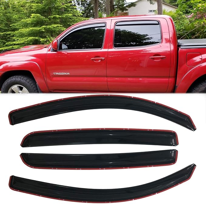 4pcs Original In Channel Style Rain Guards Durable Side Window Wind Deflectors by Deebior