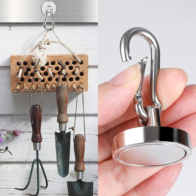MIKEDE Strong Magnetic Hooks, Heavy Duty 110LBS+ Swivel Neodymium Magnets - Image 4