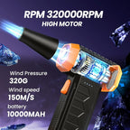 Electric Air Duster, 0000 RPM Compressed Air Duster & Blower, 7600mAh - Image 2