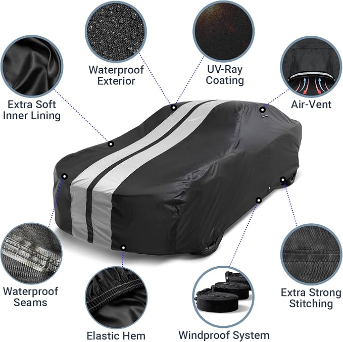 iCarCover Custom Car Cover for Pontiac GTO Waterproof All-Weather Rain Snow UV - Image 4