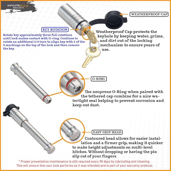 61572 | 2 Pack, Keyed Alike, Receiver Locks - Image 5
