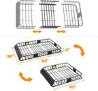 XCAR 64"x 39"x 4" Universal Roof Rack Basket Black - Image 3