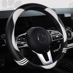 Car Steering Wheel Covers for Women Girl Padded Carbon Fiber PU Leather Cute by HighnessHwoo