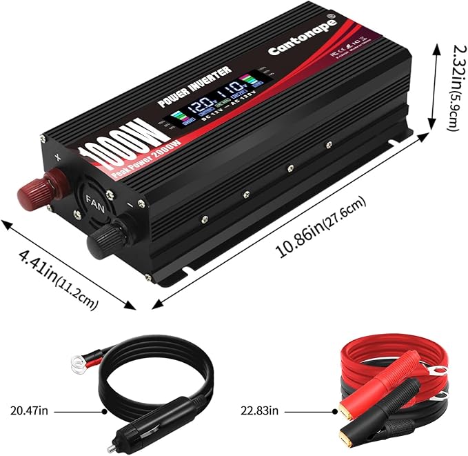 1000W/2000W Car Power Inverter DC 12V to 110V/120V AC Converter - Image 6