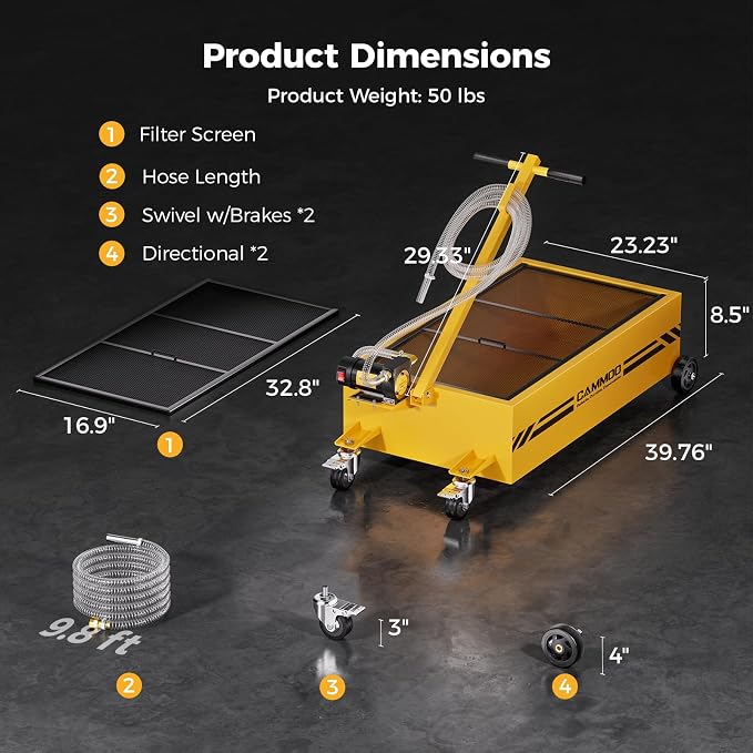 25 Gal Electric Oil Drain Pan, 110V High-Flow Pump, 9.8 FT Hose, 200 W Motor - Image 9