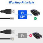 MEIRIYFA Radar Detector Power Cable, USB 5V to 12V RJ11 Radar Detectors - Image 2