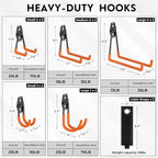 BONTEC Heavy Duty Garage Hooks, Anti-Slip Coated Black Steel - Image 2