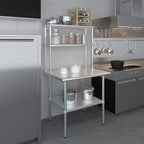 AmGood Stainless Steel Work Table Double Tier Overshelf 30" x 36" Work Table + - Image 8