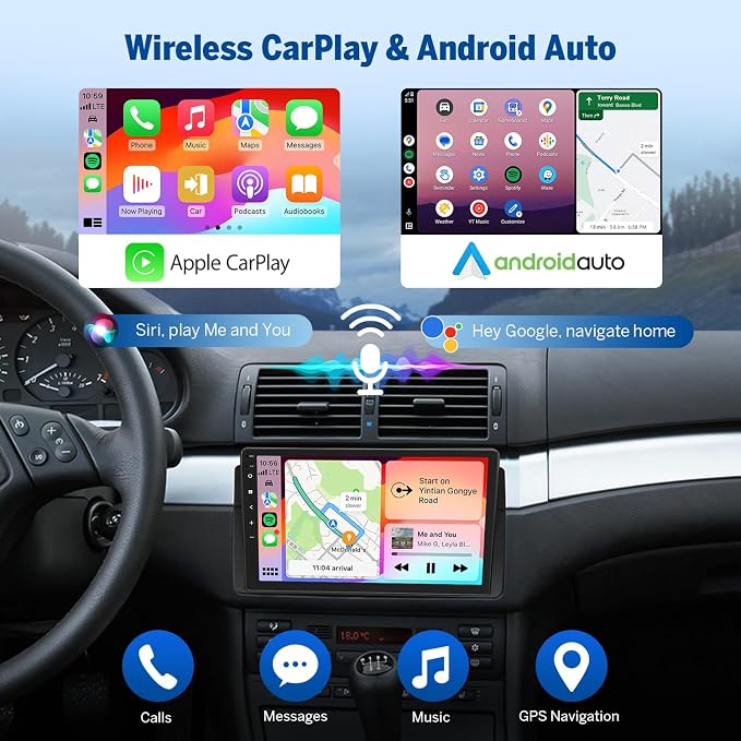 Eonon Car Stereo for BMW 3 Series 325i 330i M3 1998-2006, Android 14 Wireless - Image 5