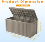 200 Gallon Resin Deck Box, Waterproof Outdoor Storage Bin - Image 2