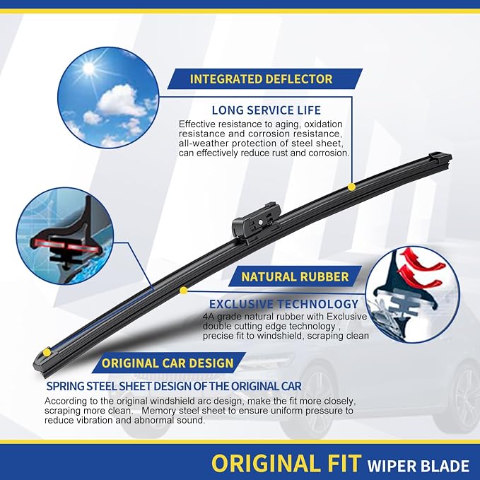 2 wipers Replacement For 2012 2013 2014 2015 2016 2017 2018 Tesla Model S - Image 4