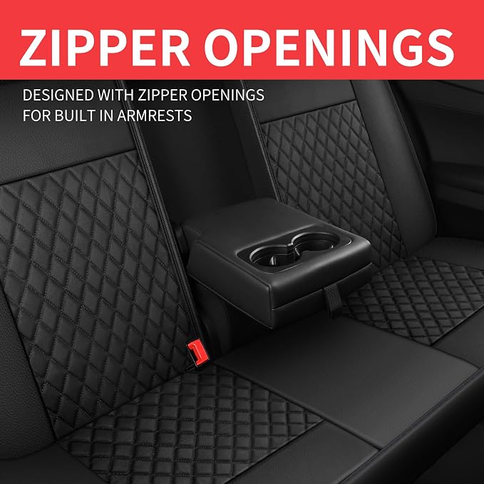 Leather Car Seat Covers, Breathable and Waterproof Seat Cover Full Set - Image 6