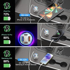 USB C Car Charger, Bangfun 65W 4 Port Dual 12V USB C & USB A Car Cigarette - Image 5