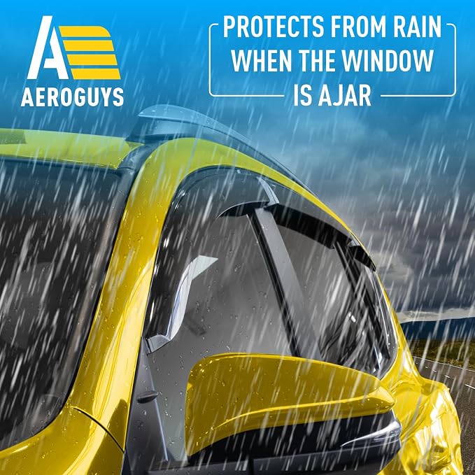 Extra Durable Window Deflectors Tape-On Window Visors Rain Guards Fit - Image 2