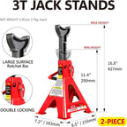 5 Piece Car Truck Floor Jack Service, Hydraulic Trolley Floor Jack & Jack - Image 3