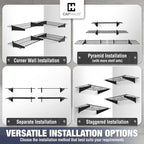 CAPHAUS 2-Pack Garage Shelving Wall Mounted 72x18 Inch, Heavy Duty Metal Wall - Image 7