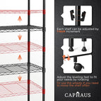 CAPHAUS 3/4/5-Tier Adjustable Height Wire Shelving Unit, Wire Rack Shelving - Image 4