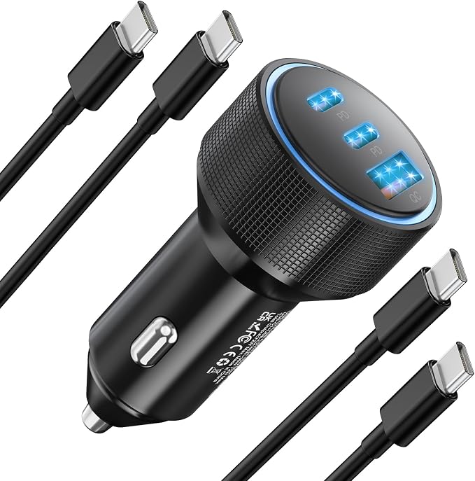 for iPhone 15/16 Pro Max Car Charger, 72W 3-Port Fast USB C Car Charger Power by SNGOAM