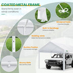 COBIZI Carport Canopy 12x20 Heavy Duty Car Tent Garage, Galvanized Frame Car - Image 4