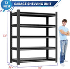 2 Set Garage Shelving Unit 72"H3000bls Heavy Duty Storage Shelves Easy Assembly - Image 3