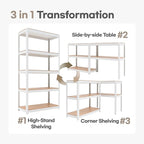 HOMEDANT House 5-Tier Laminated Metal Shelving Unit Adjustable Storage Utility - Image 8