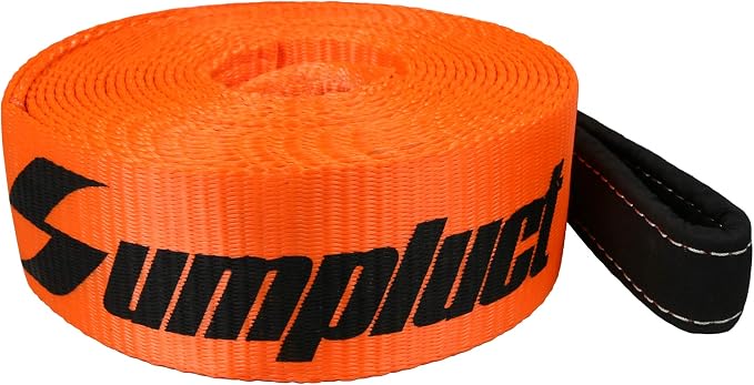 Recovery Tow Strap 3in X 20ft Heavy Duty 30, 000 lbs Break Strength, Use by Sumpluct