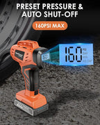 Tire Inflator Air Compressor, 21V Cordless Car Tire Pump - Image 4