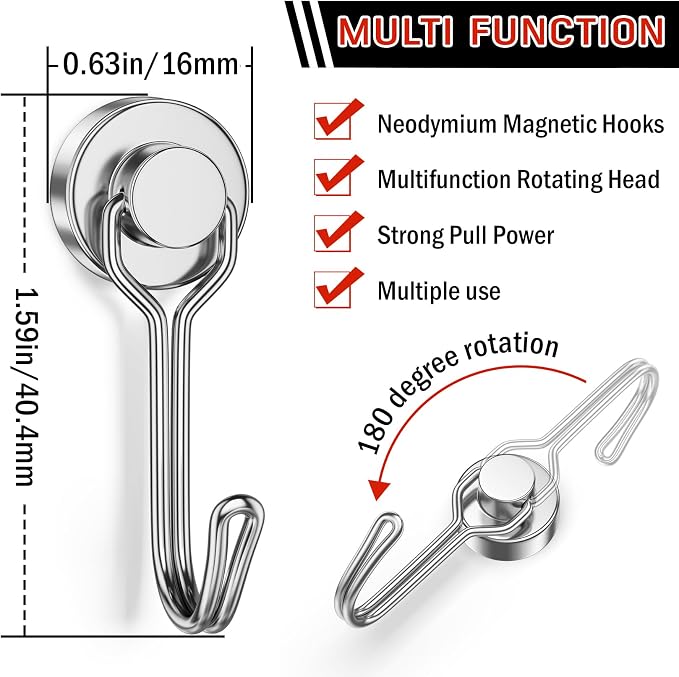 FINDMAG Magnetic Hooks, 30lbs+ Magnet Hooks 2025 Cruise Ship Essentials - Image 2