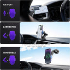 Wireless Car Charger, 【7 Colored LED Backlit】15W Auto Clamping Car Charger - Image 6