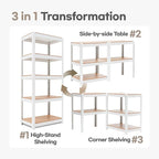 HOMEDANT House 5 Tier 24.4" W Laminated Metal Shelving Unit Adjustable Storage - Image 8