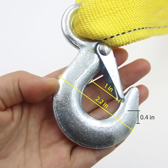 Heavy Duty Tow Strap with Safety Hooks | 2” x 16.4’ | 13200 LB Capacity - Image 3