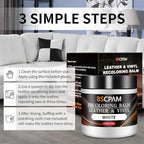 White Leather Recoloring Balm, Leather Couch Scratch/Stain Remover, Leather - Image 5