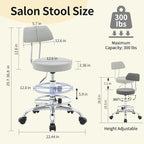 Rolling Massage Chair, Height Adjustable Salon Stool - Image 2