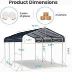 Heavy Duty Metal Carport – Sturdy Structure, All-Weather Protection, Easy - Image 8