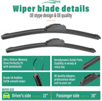 22" 20" 12" Windshield Wiper Blades Replacement - Image 3