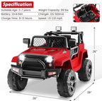 Costzon Ride on Car, 12V Battery Powered Truck Vehicle - Image 7