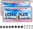 License Plate Frames for Girl Pink License Plate Cover for Women for Men Pink by Unknown