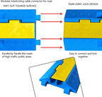 1 Pack Blue Rubber Cable Ramp Hose Cable Protector Ramp 2 Channel 22000Lbs Load - Image 6